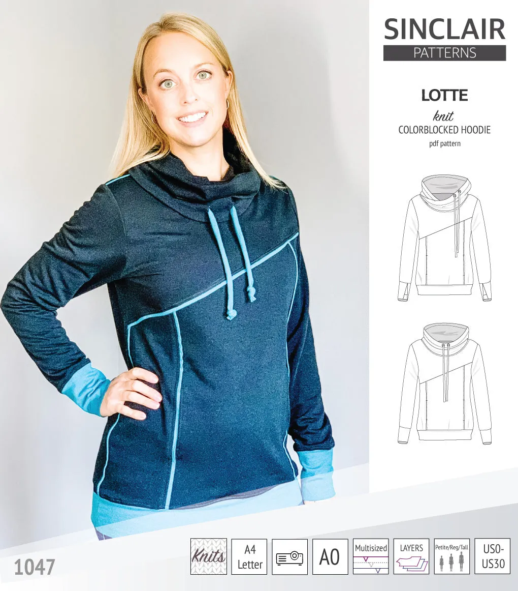 Lotte colorblocked hoodie for women (PDF)