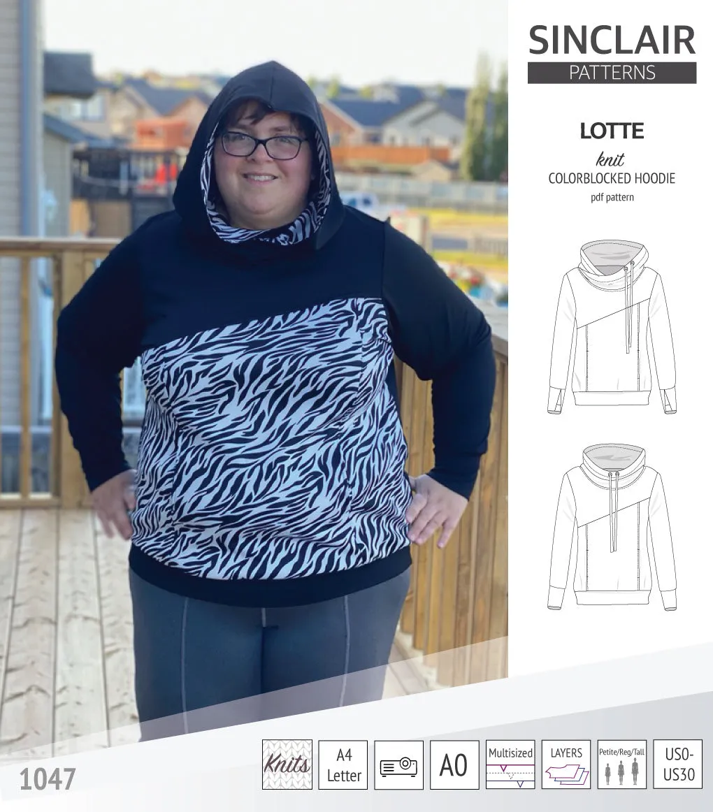 Lotte colorblocked hoodie for women (PDF)