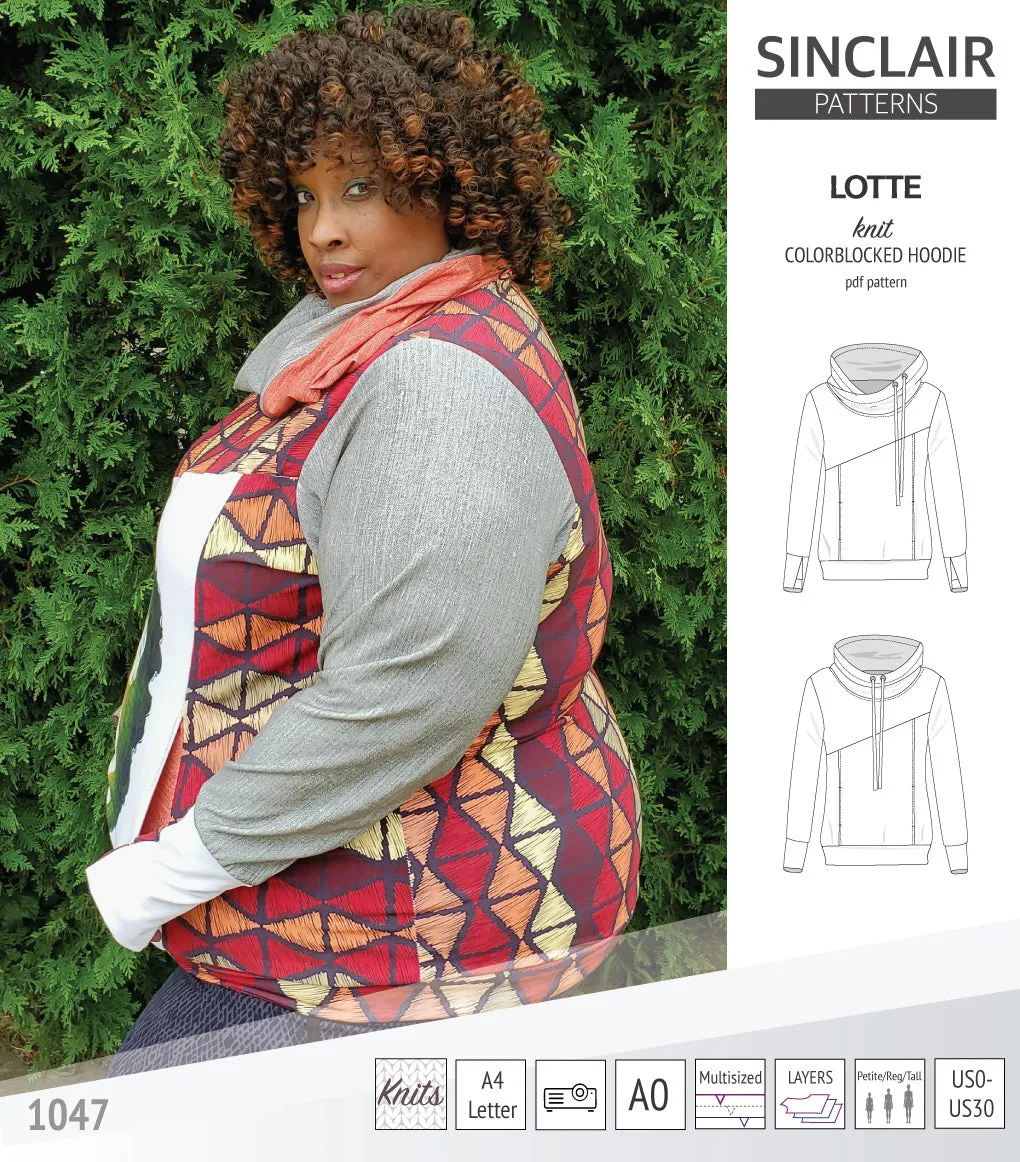 Lotte colorblocked hoodie for women (PDF)