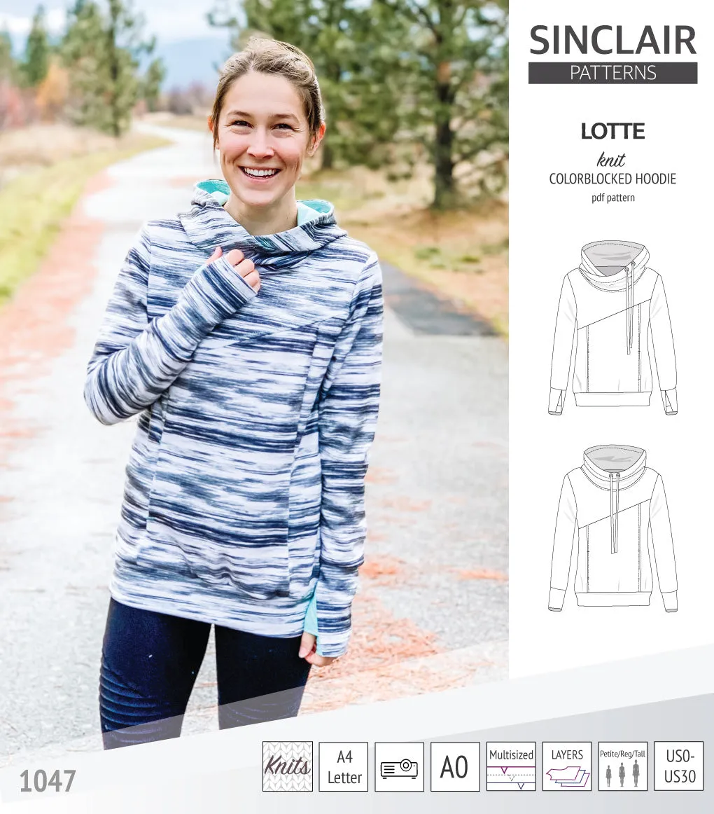 Lotte colorblocked hoodie for women (PDF)