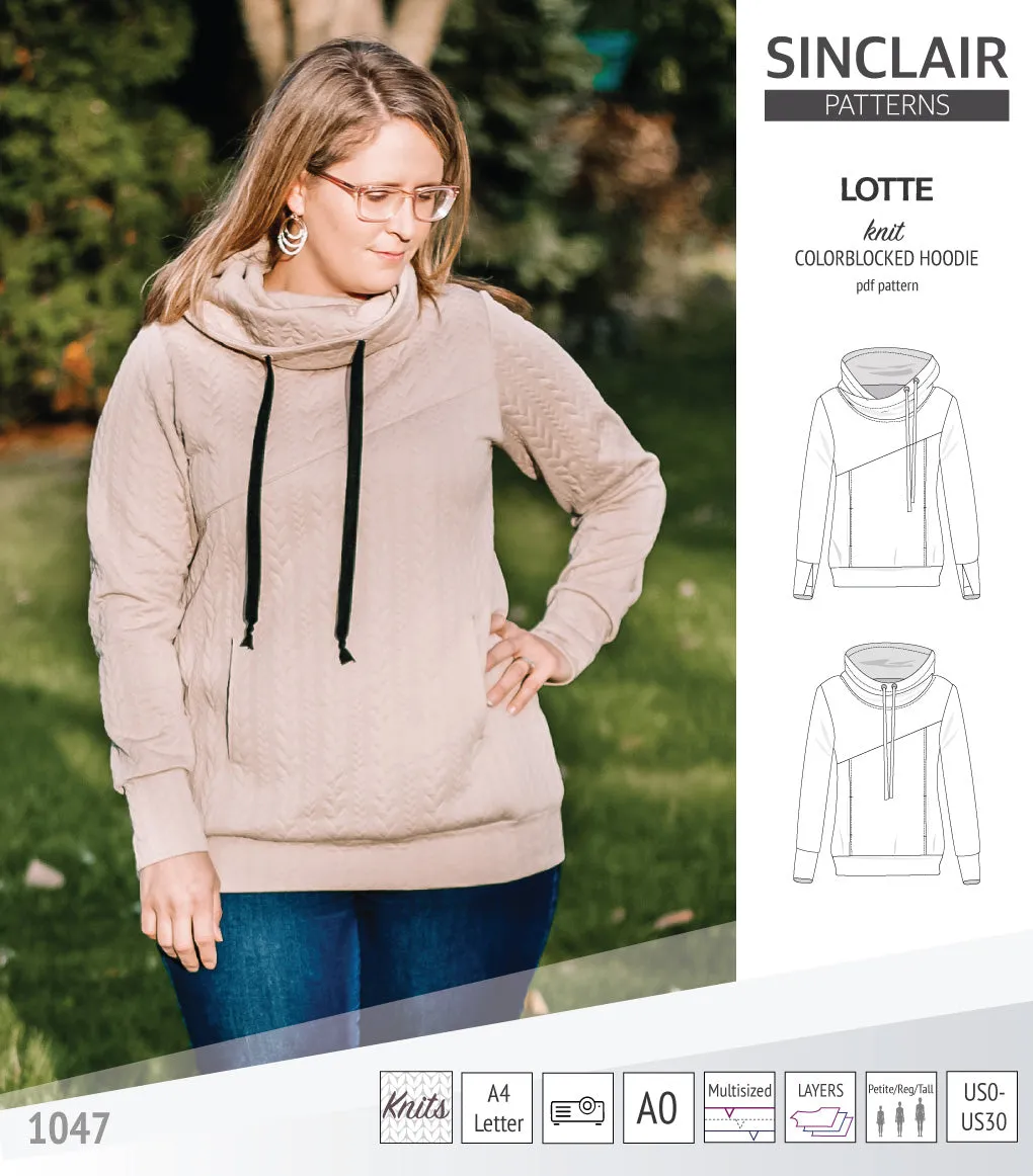 Lotte colorblocked hoodie for women (PDF)
