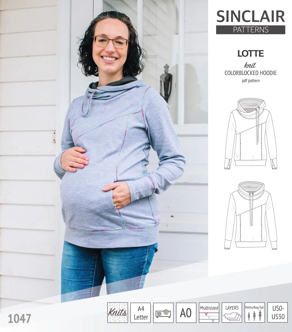 Lotte colorblocked hoodie for women (PDF)