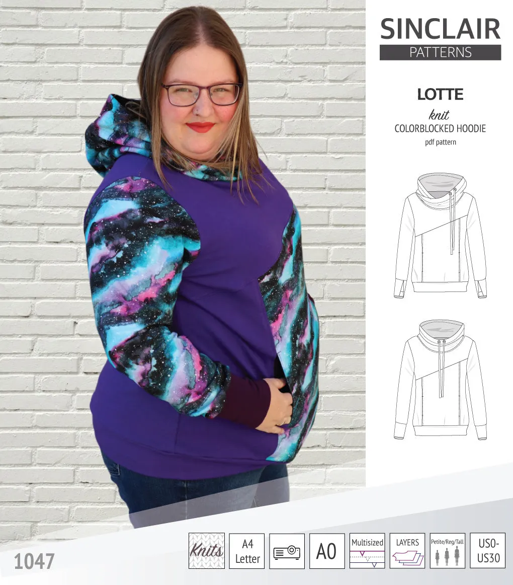 Lotte colorblocked hoodie for women (PDF)