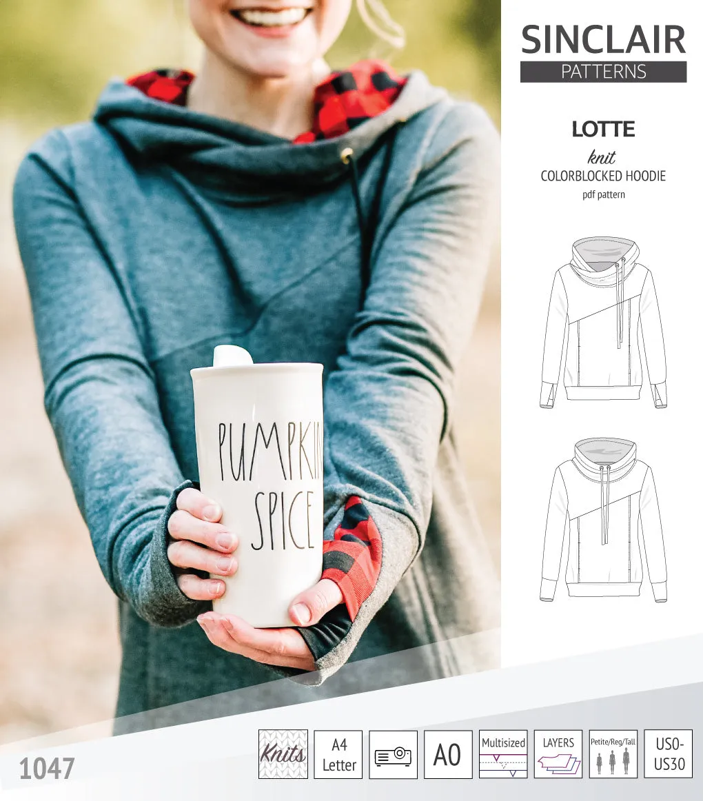 Lotte colorblocked hoodie for women (PDF)