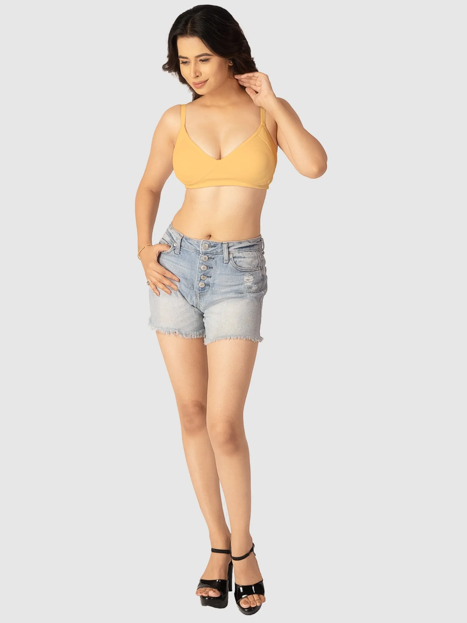 Lovable Womens Non Padded Wirefree Full Coverage Bra