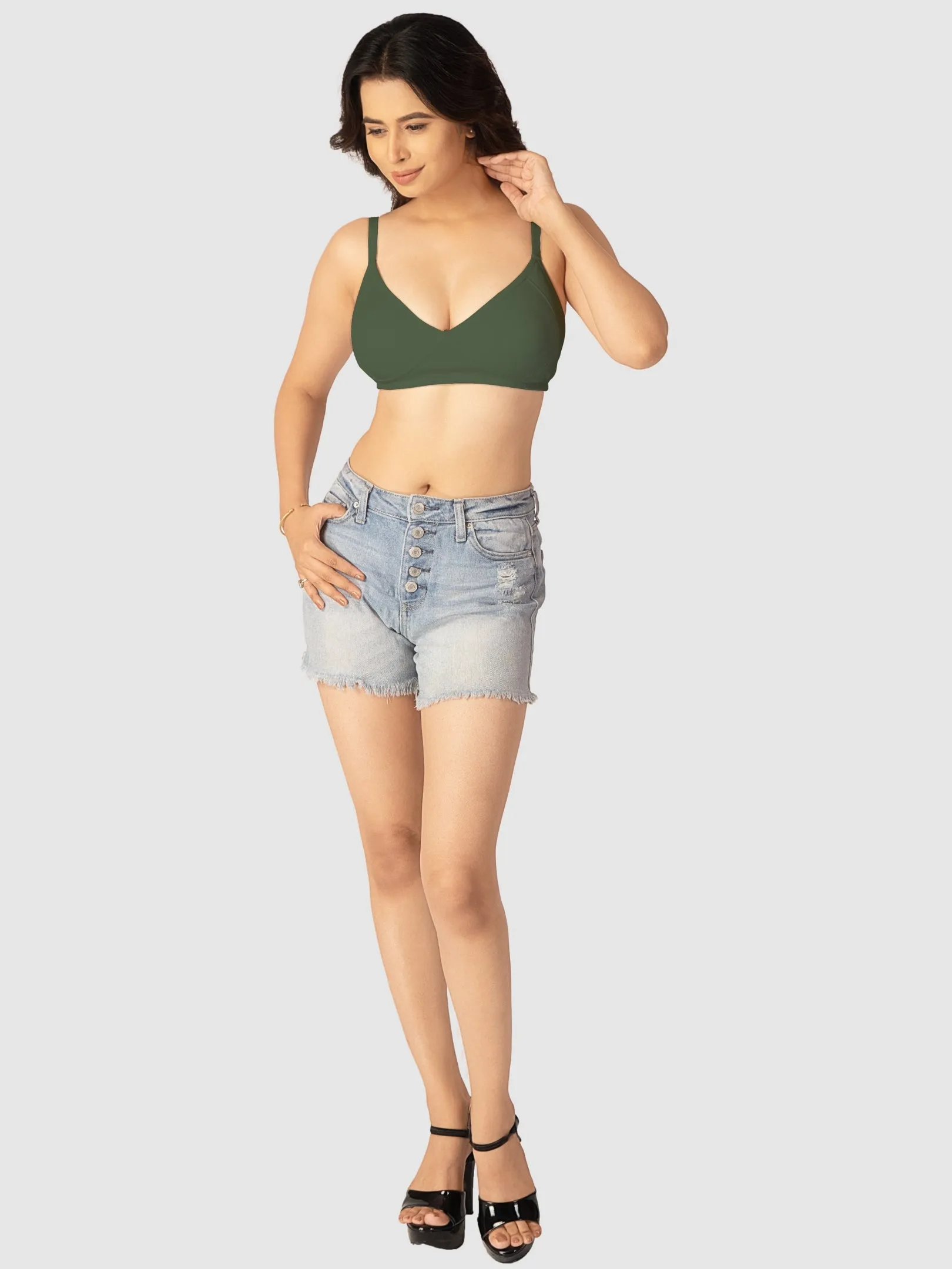 Lovable Womens Non Padded Wirefree Full Coverage Bra