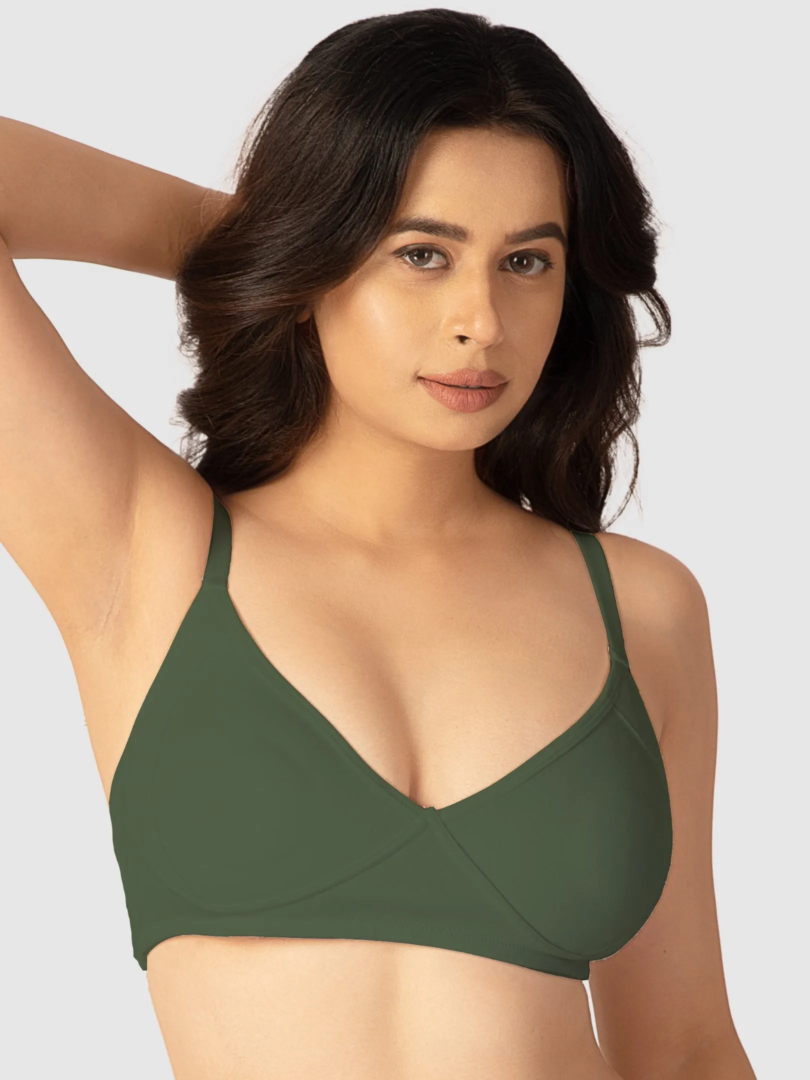 Lovable Womens Non Padded Wirefree Full Coverage Bra