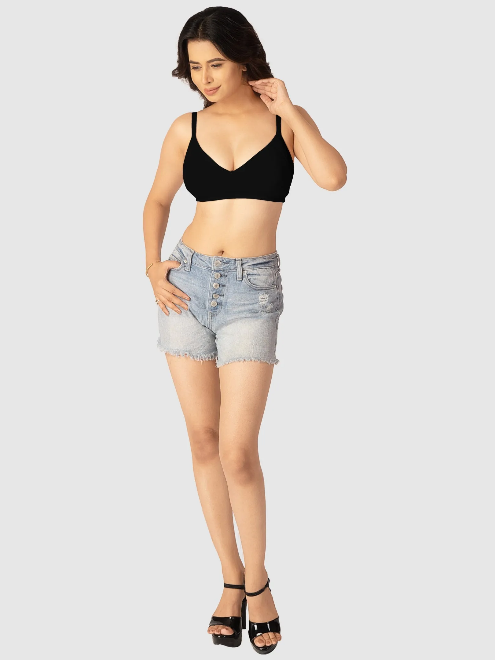 Lovable Womens Non Padded Wirefree Full Coverage Bra
