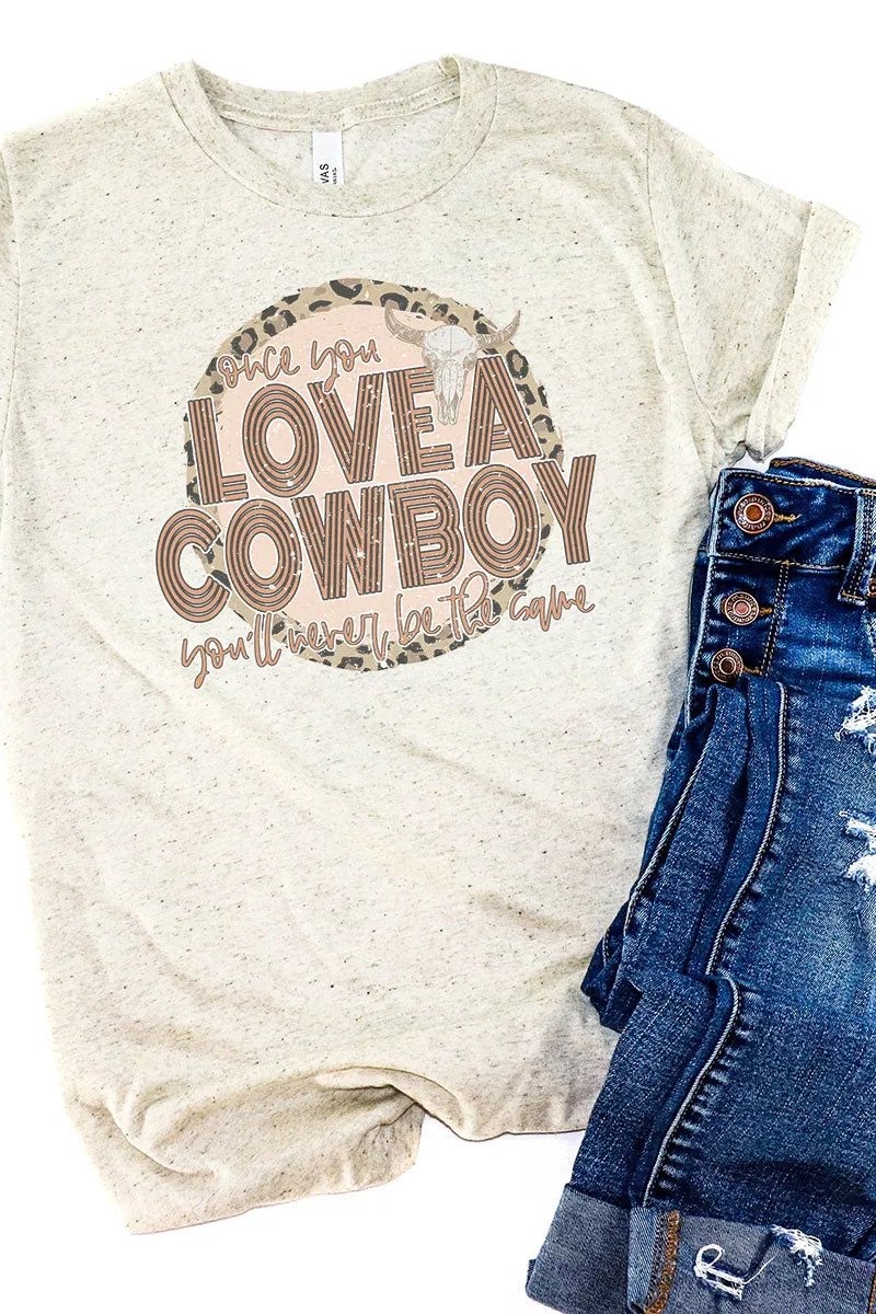Love A Cowboy Tri-Blend Short Sleeve Tee