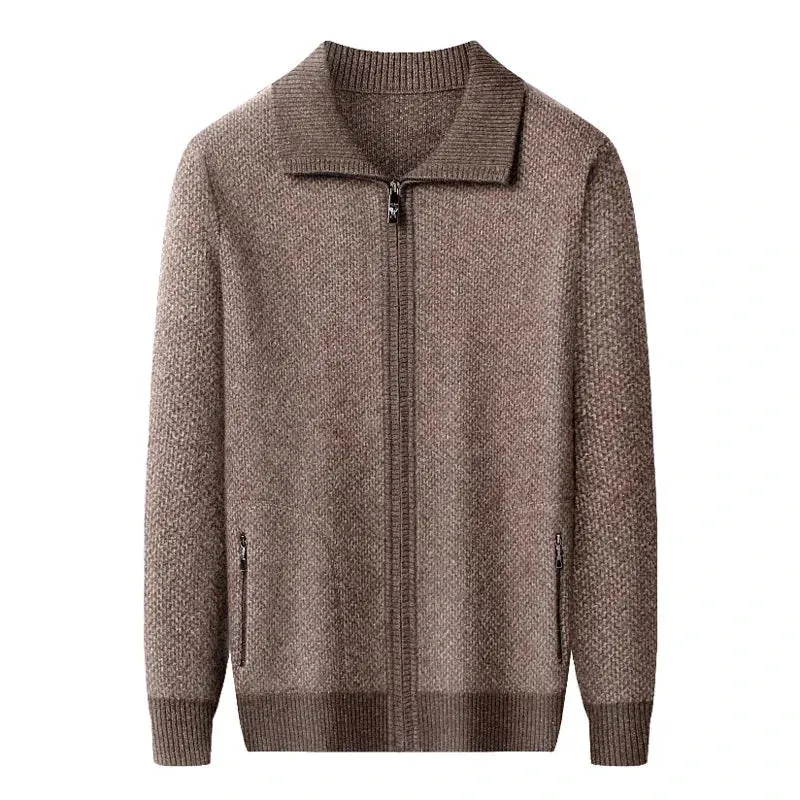 Luciano Pure Cashmere Zip-Up Cardigan