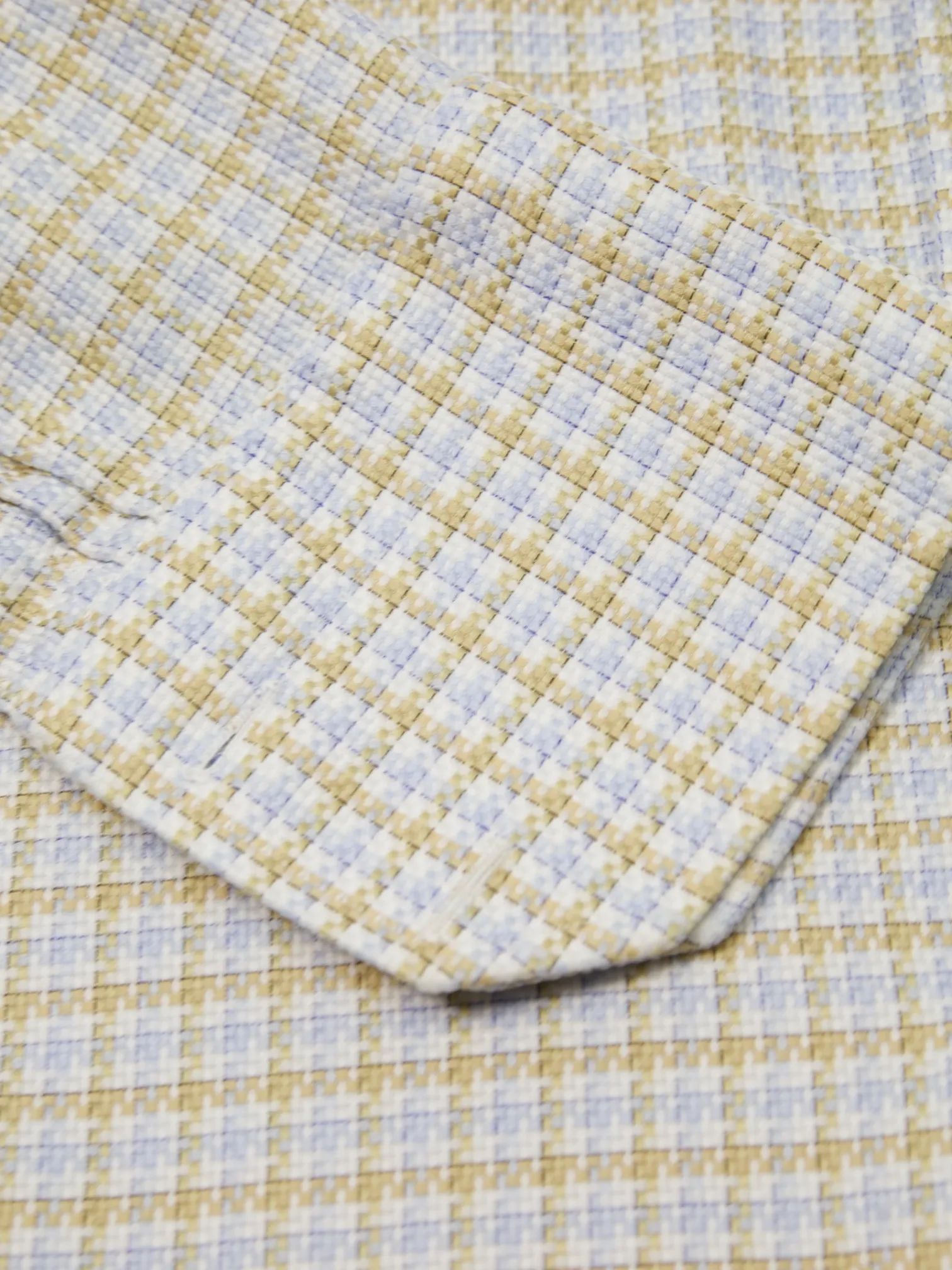 Luigi Borrelli Ice Blue Gingham-Check Micro-Pattern Shirt