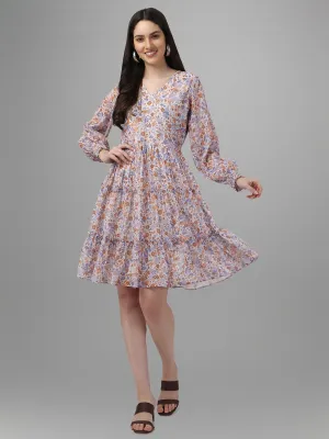 Masakali.co dresses for womens  Cream Purple Color
