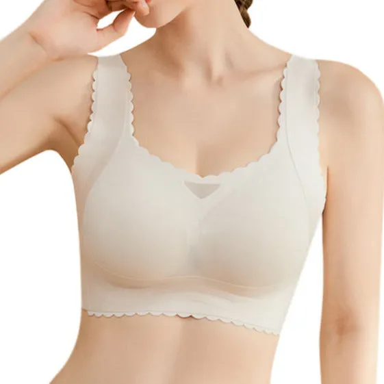 MaxUplift Comfort Scallop Push In Wireless Bra