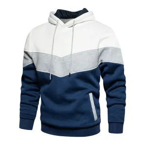 Men's Hooded Contrast Color Sweatshirt