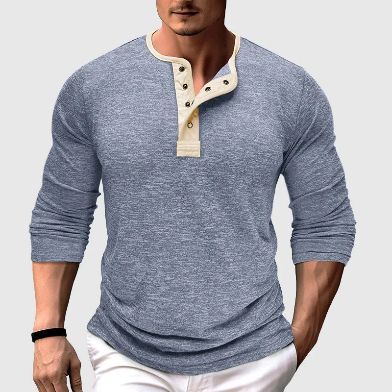 Men's Two-Tone Long Sleeve Shirt for Fashion – Adam