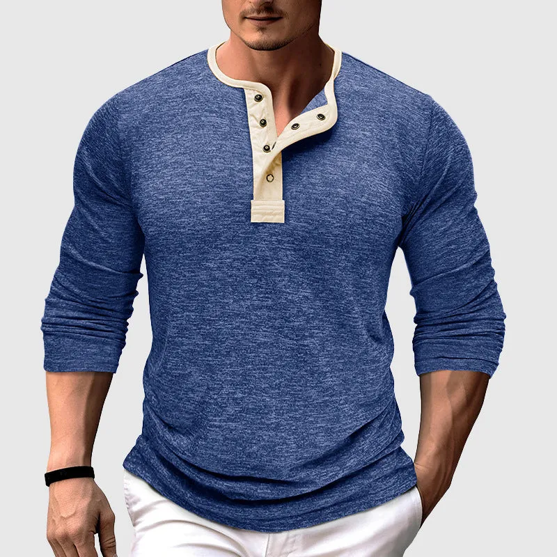 Men's Two-Tone Long Sleeve Shirt for Fashion – Adam