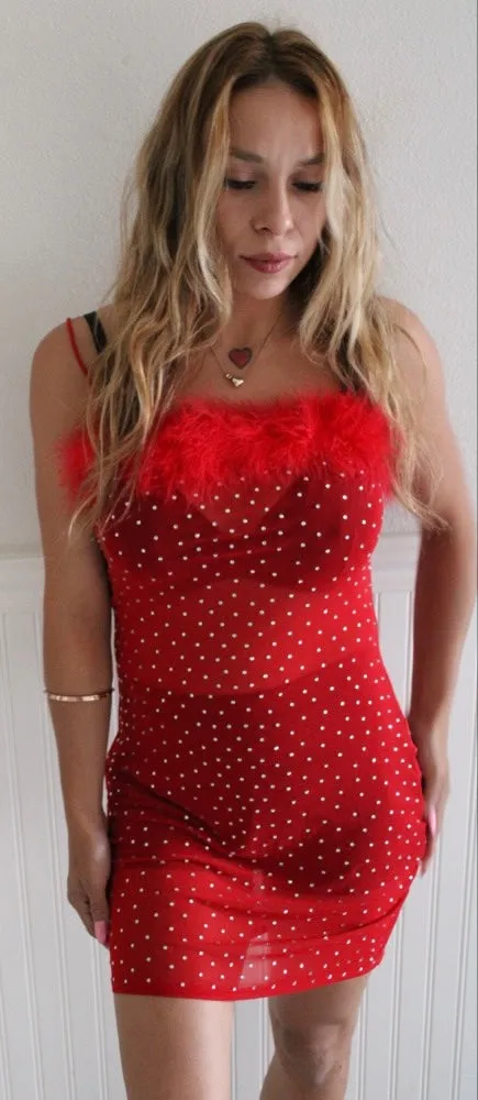Mesh Stud Mini Dress