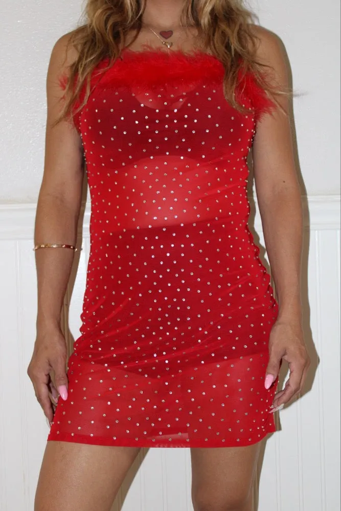 Mesh Stud Mini Dress