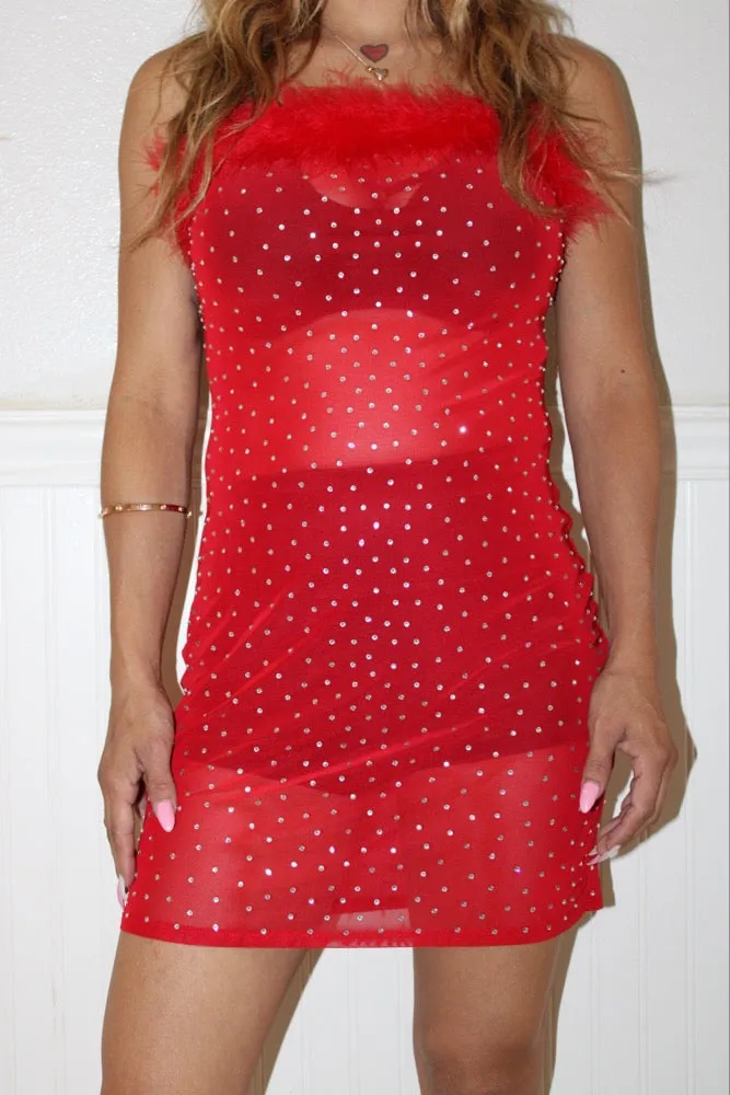 Mesh Stud Mini Dress