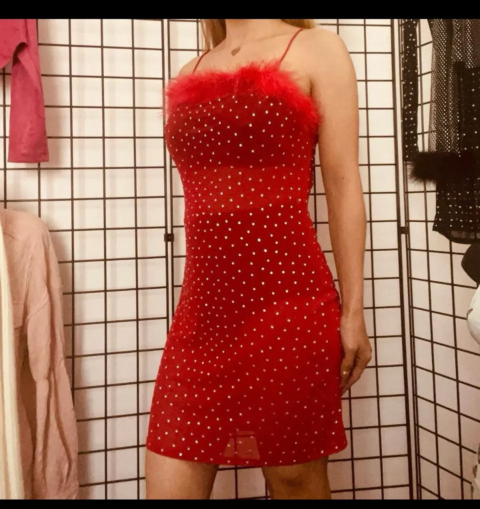 Mesh Stud Mini Dress