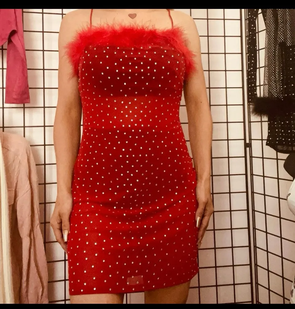 Mesh Stud Mini Dress