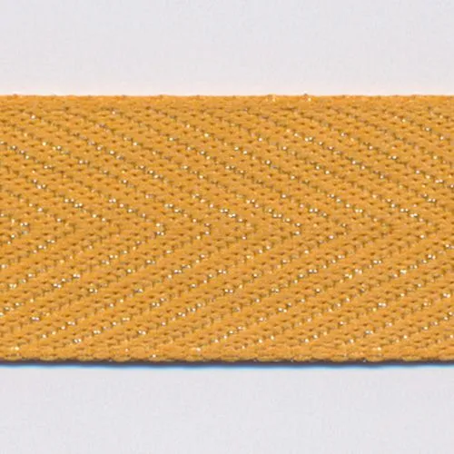 Metallic Herringbone Ribbon #166 Honey Gold