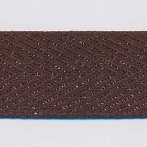 Metallic Herringbone Ribbon #74 Smoke Brown