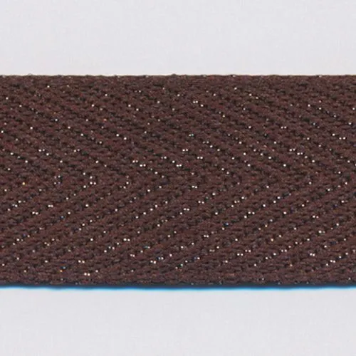 Metallic Herringbone Ribbon #74 Smoke Brown