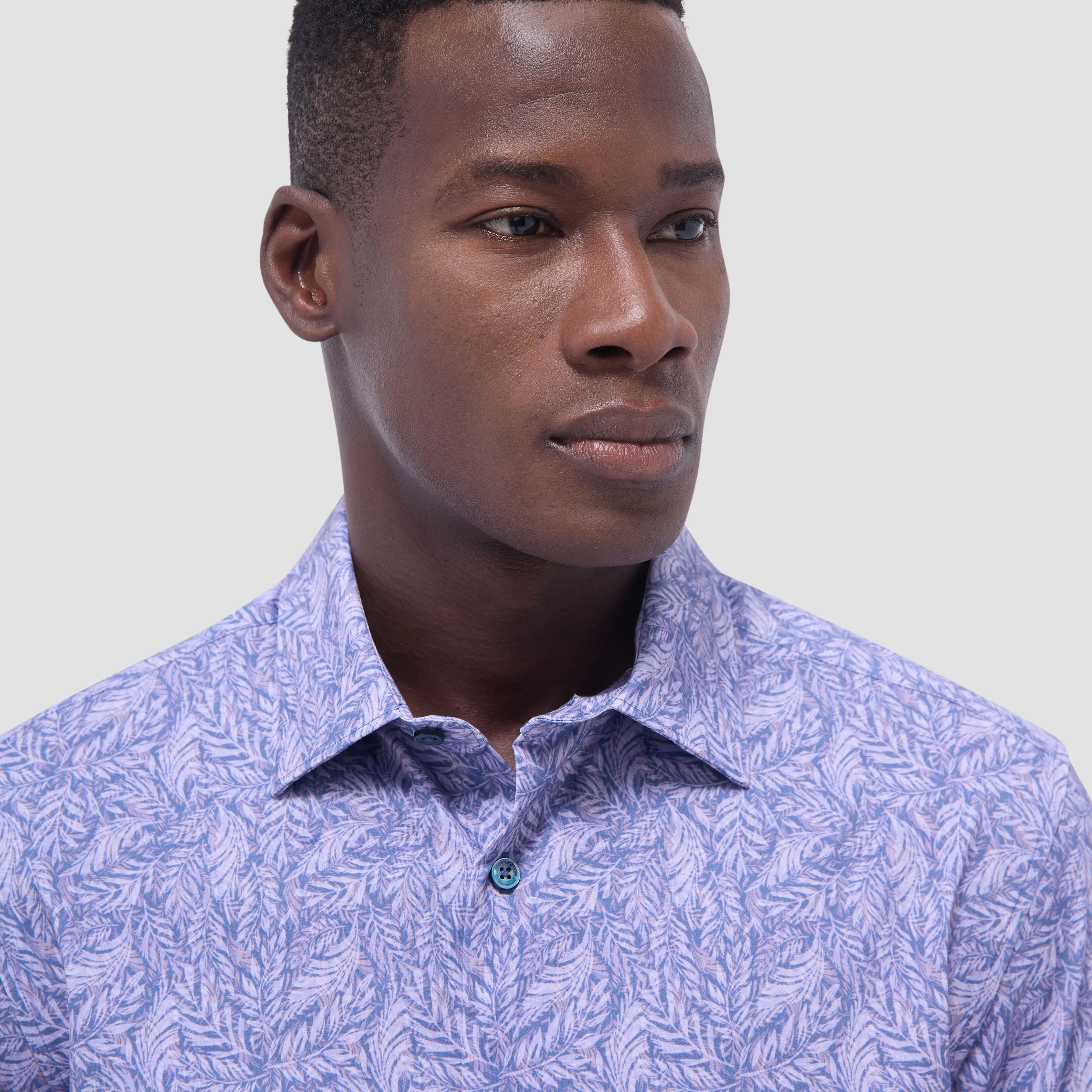 Milo Leaf Print OoohCotton Short-Sleeve Shirt