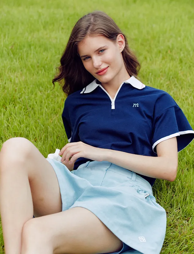 Monday Flow Flare Sleeve Top - Navy