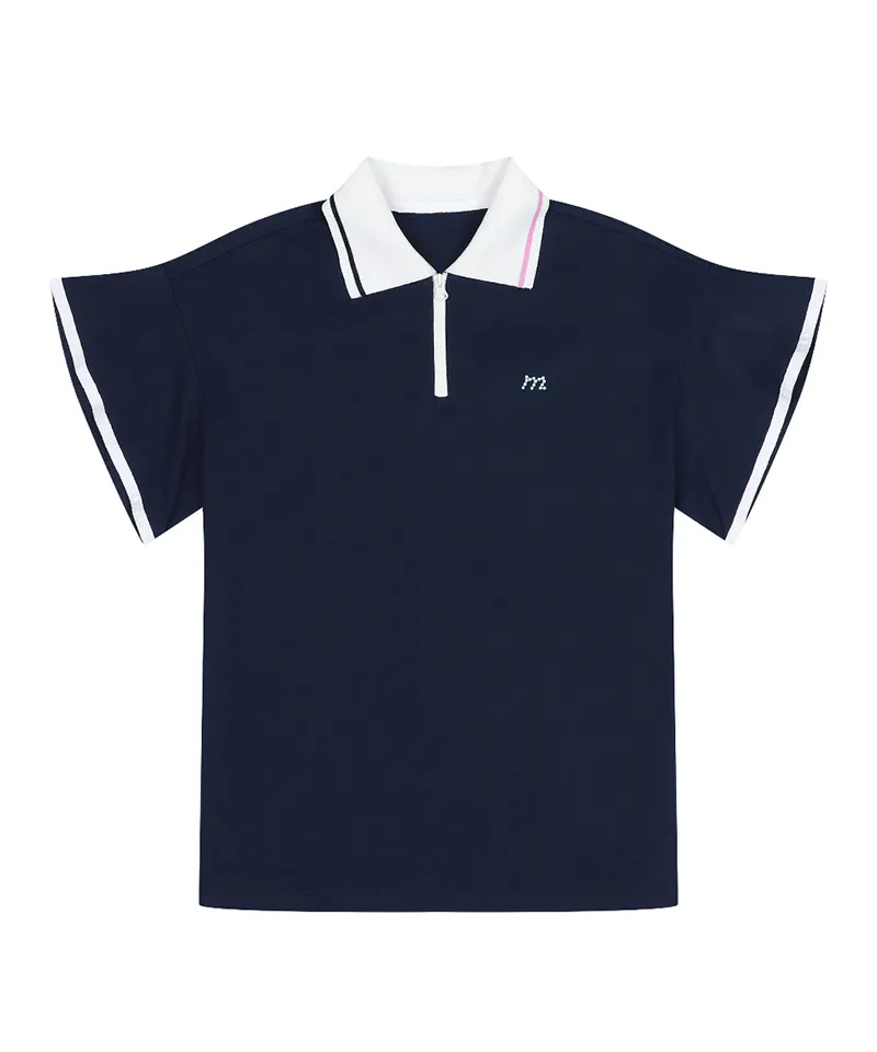 Monday Flow Flare Sleeve Top - Navy