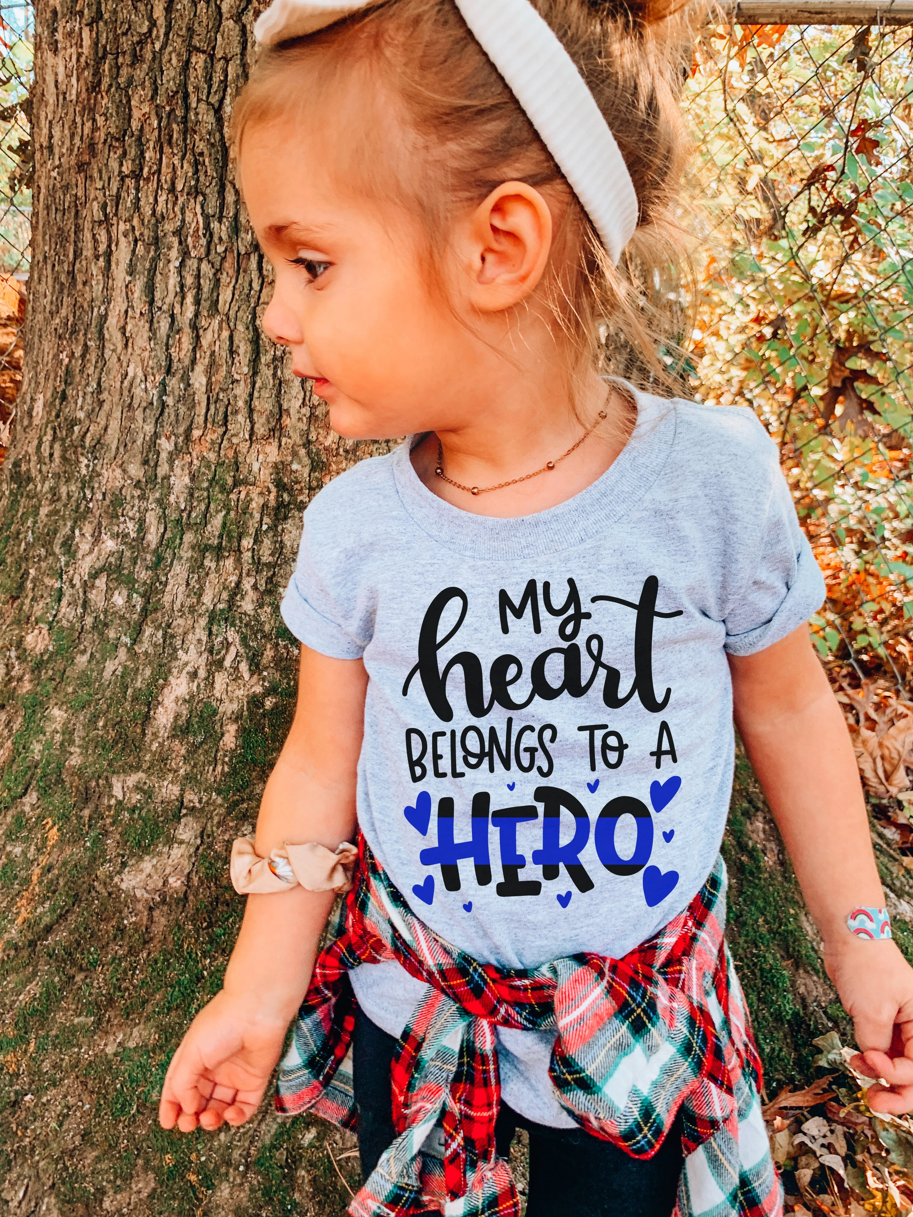 My Heart Belongs To A Hero © Toddler Tee  (Thin Blue Line)