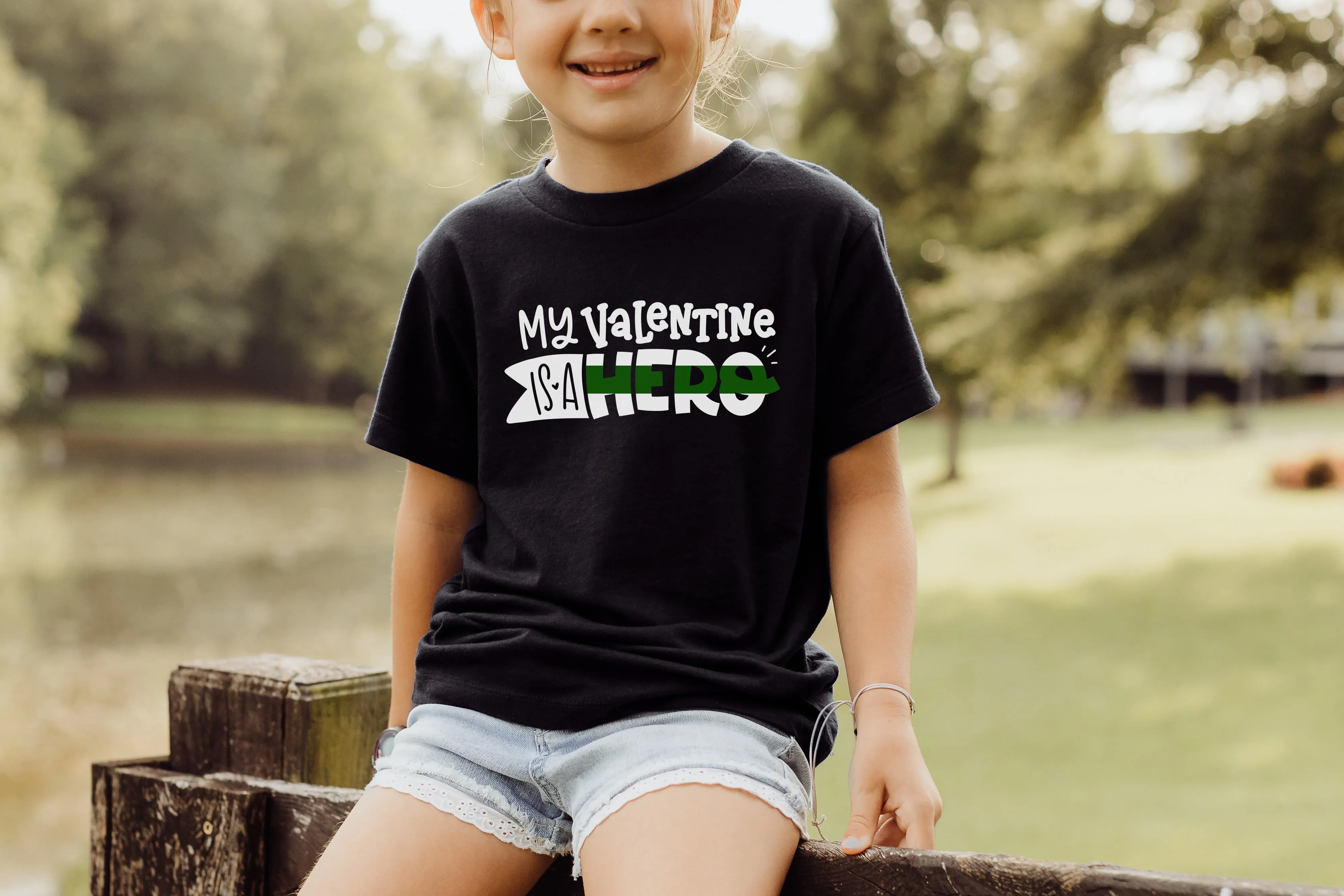 My Valentine Is A Hero © Youth Tee (Thin Green Line)