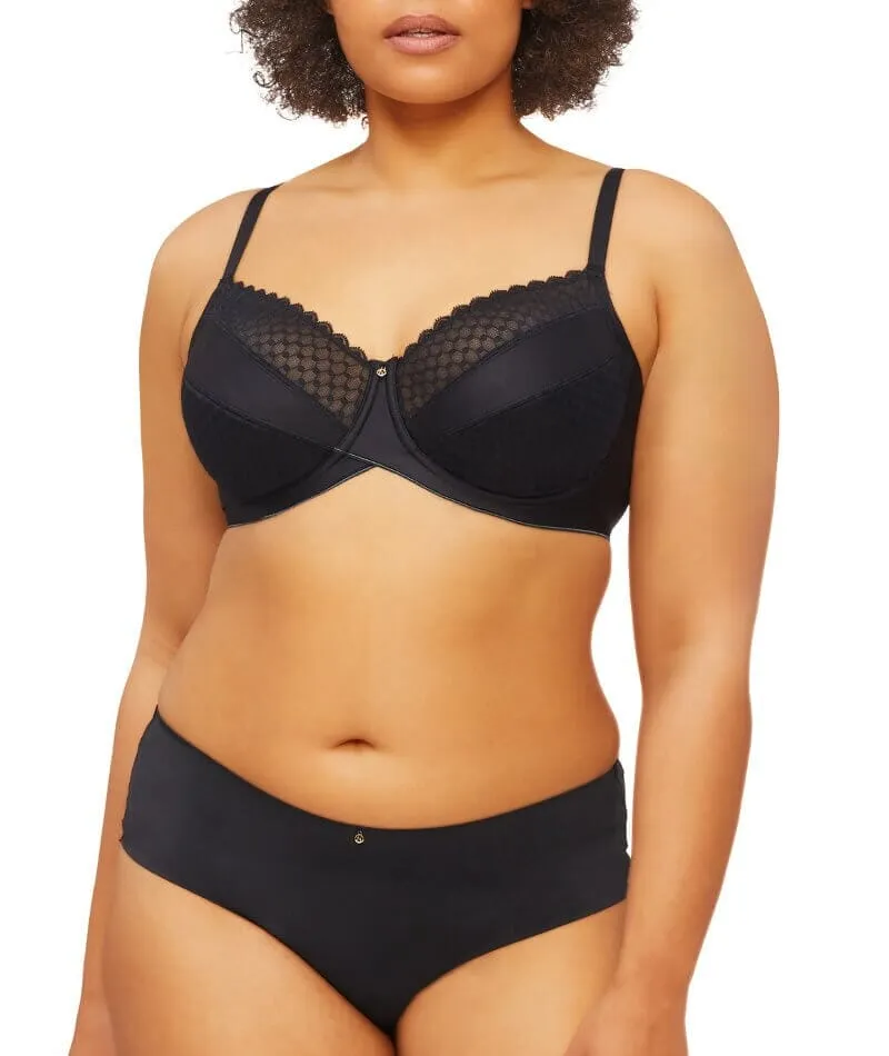 Nancy Ganz Revive Maya Underwire Lace Minimiser Bra - Black