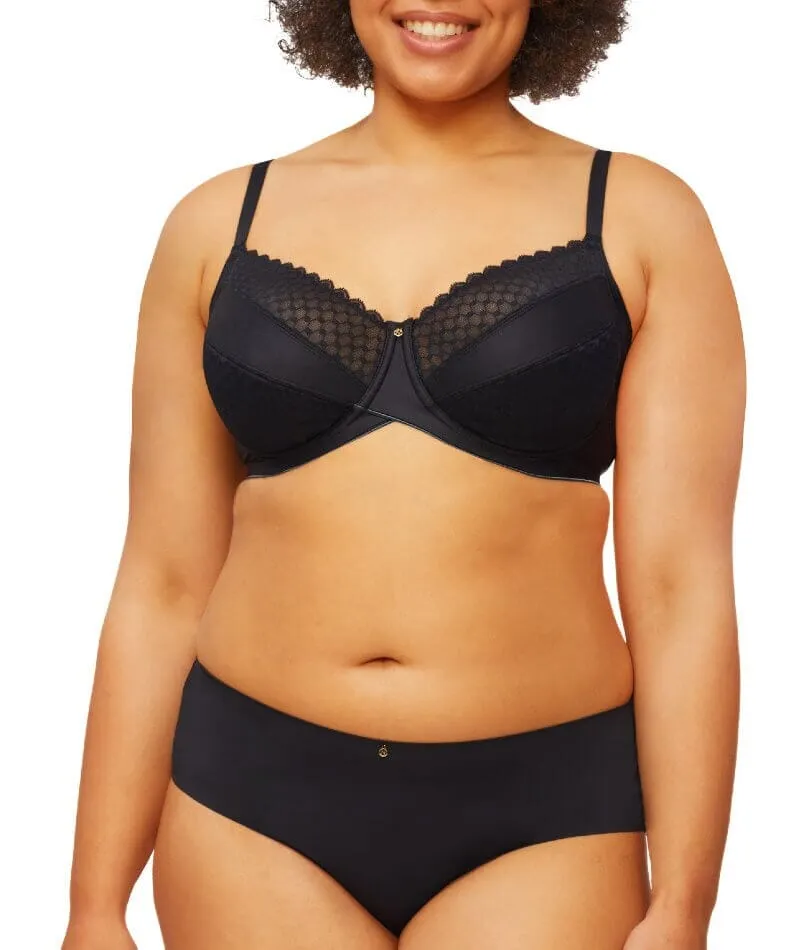 Nancy Ganz Revive Maya Underwire Lace Minimiser Bra - Black