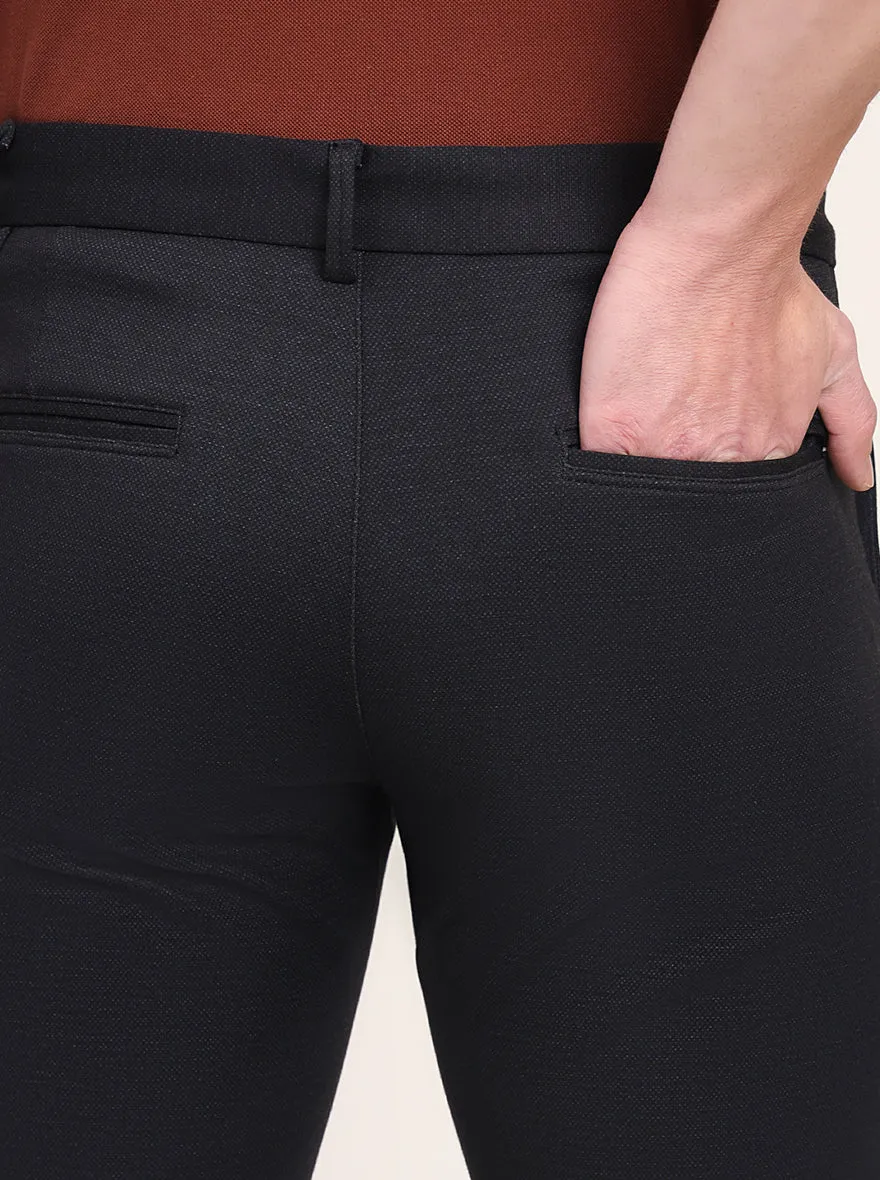 Navy Blue Solid Venice Fit Casual Trouser | JadeBlue