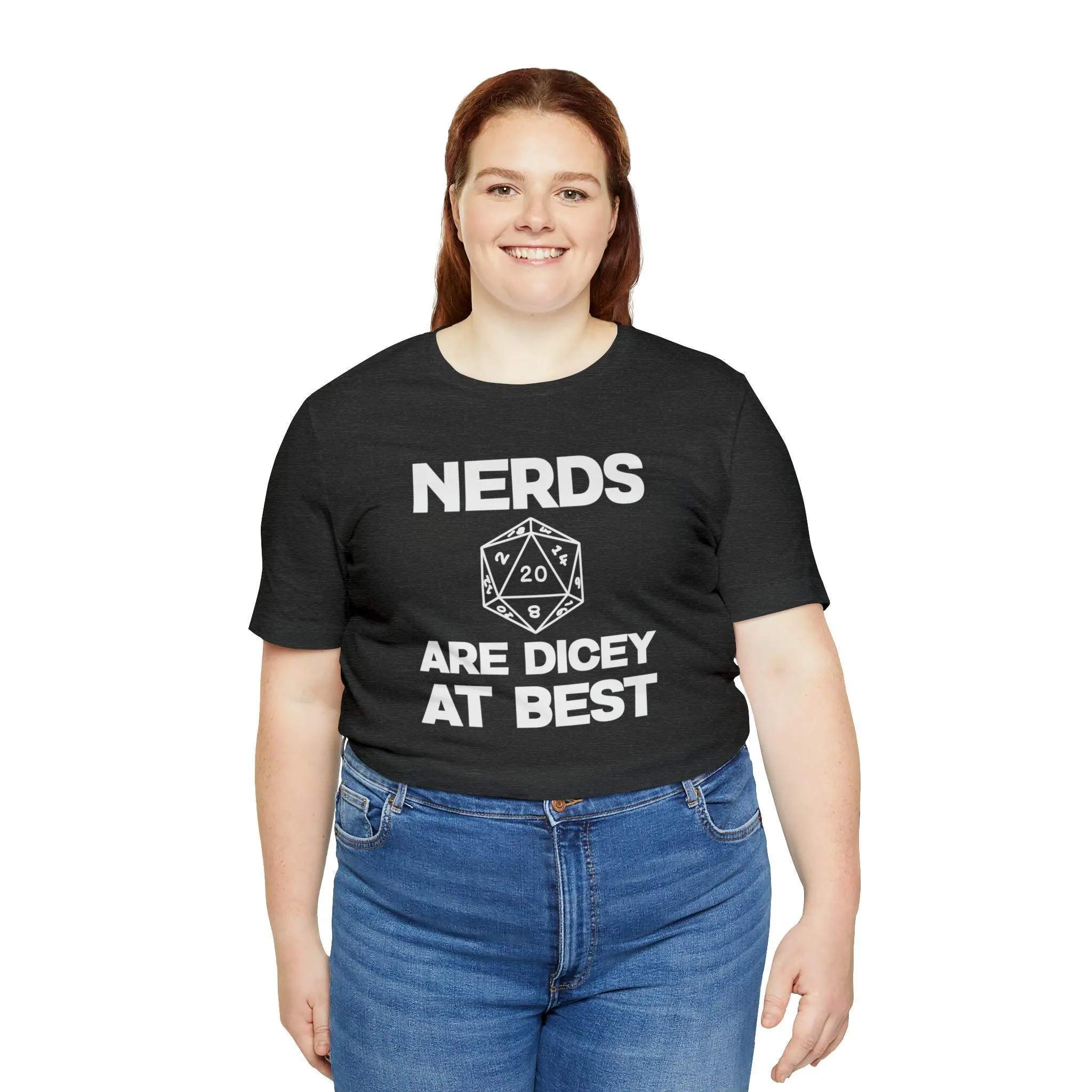 Nerds are Dicey at best | DM shirt | Dungeon Master gift | dnd tshirt | gaming shirt | dungeons and dragons Short Sleeve Tee dice shirt
