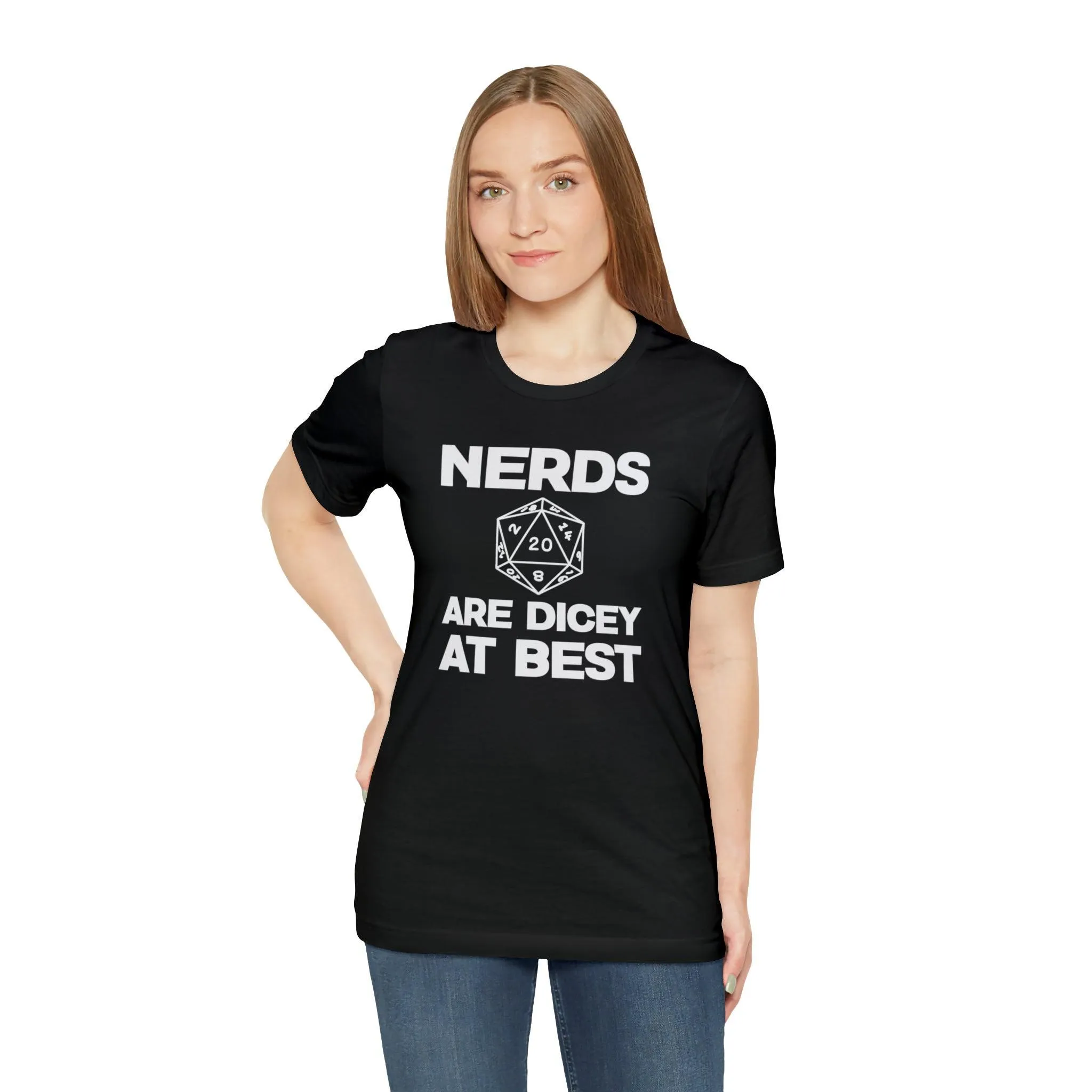 Nerds are Dicey at best | DM shirt | Dungeon Master gift | dnd tshirt | gaming shirt | dungeons and dragons Short Sleeve Tee dice shirt