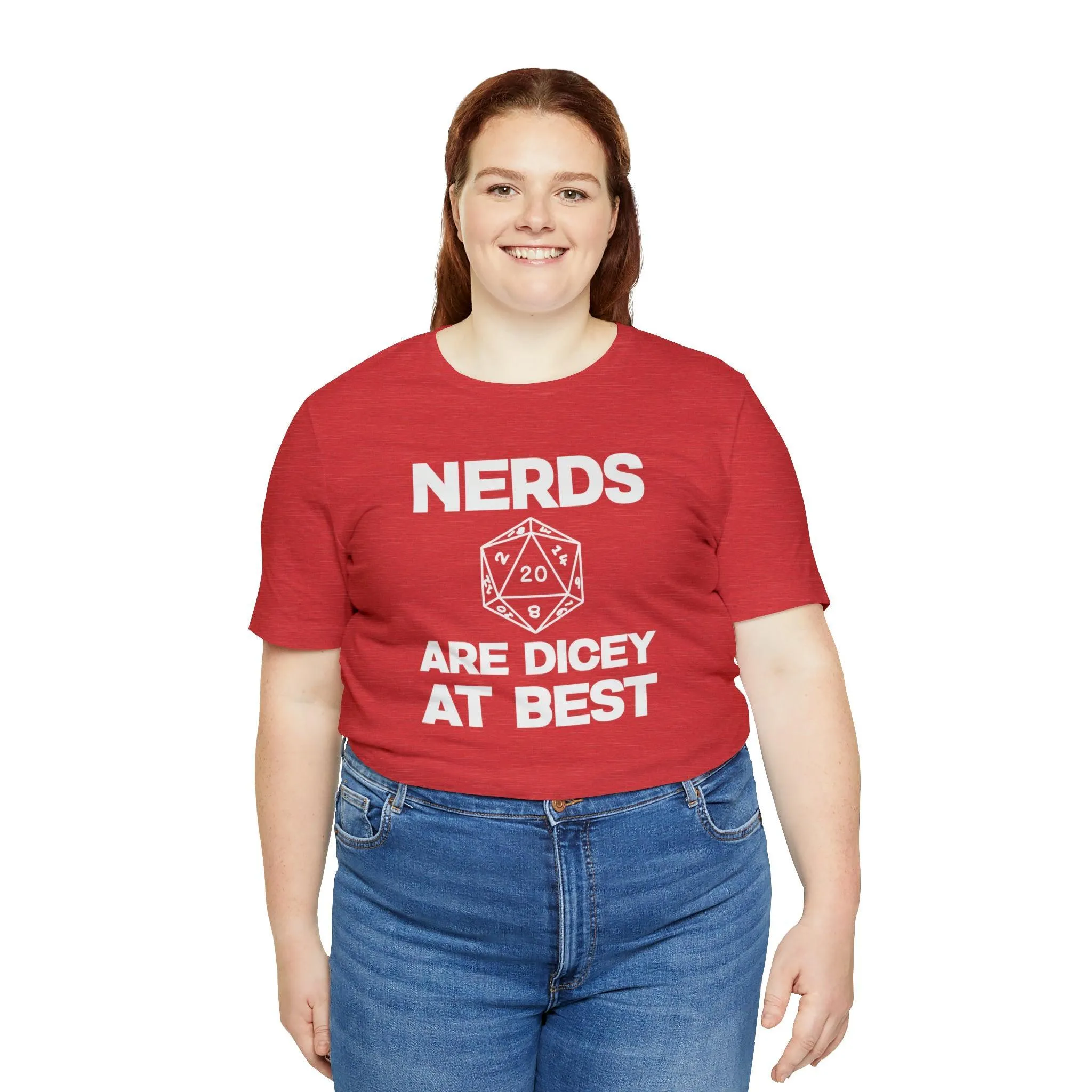 Nerds are Dicey at best | DM shirt | Dungeon Master gift | dnd tshirt | gaming shirt | dungeons and dragons Short Sleeve Tee dice shirt