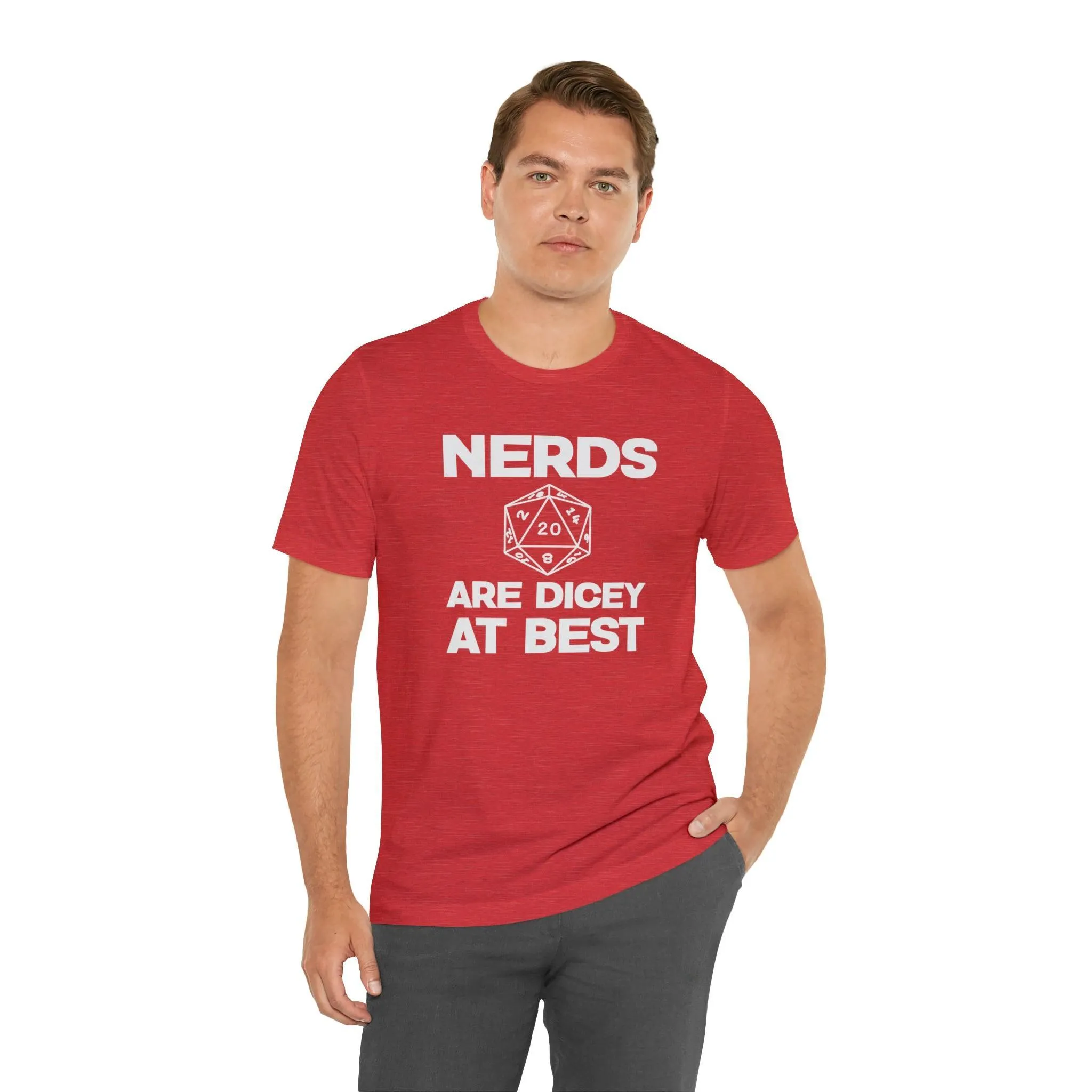 Nerds are Dicey at best | DM shirt | Dungeon Master gift | dnd tshirt | gaming shirt | dungeons and dragons Short Sleeve Tee dice shirt