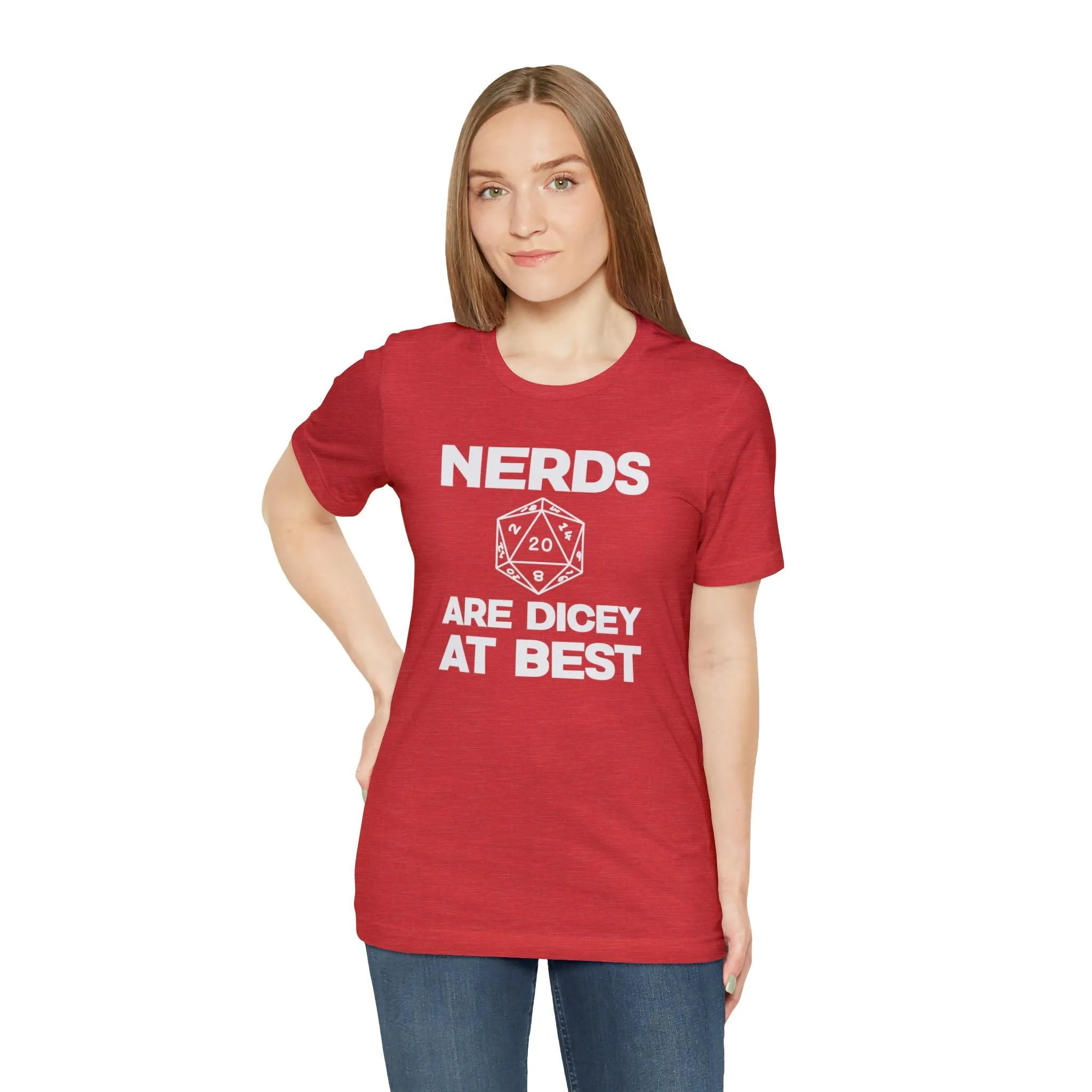 Nerds are Dicey at best | DM shirt | Dungeon Master gift | dnd tshirt | gaming shirt | dungeons and dragons Short Sleeve Tee dice shirt