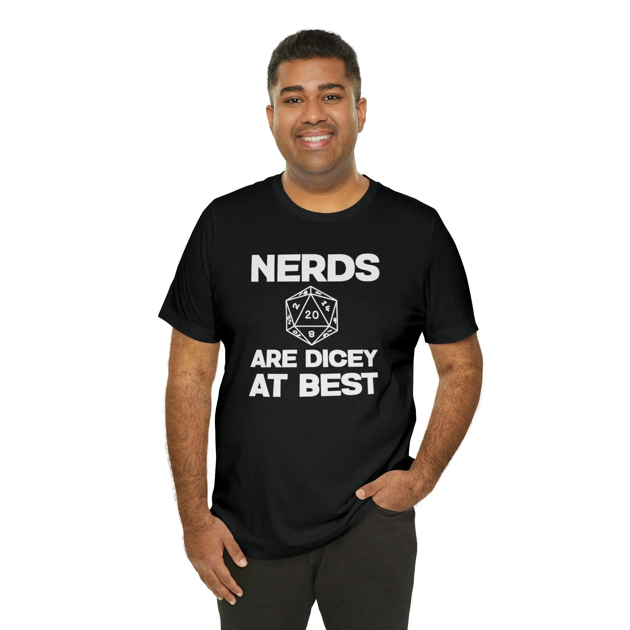Nerds are Dicey at best | DM shirt | Dungeon Master gift | dnd tshirt | gaming shirt | dungeons and dragons Short Sleeve Tee dice shirt