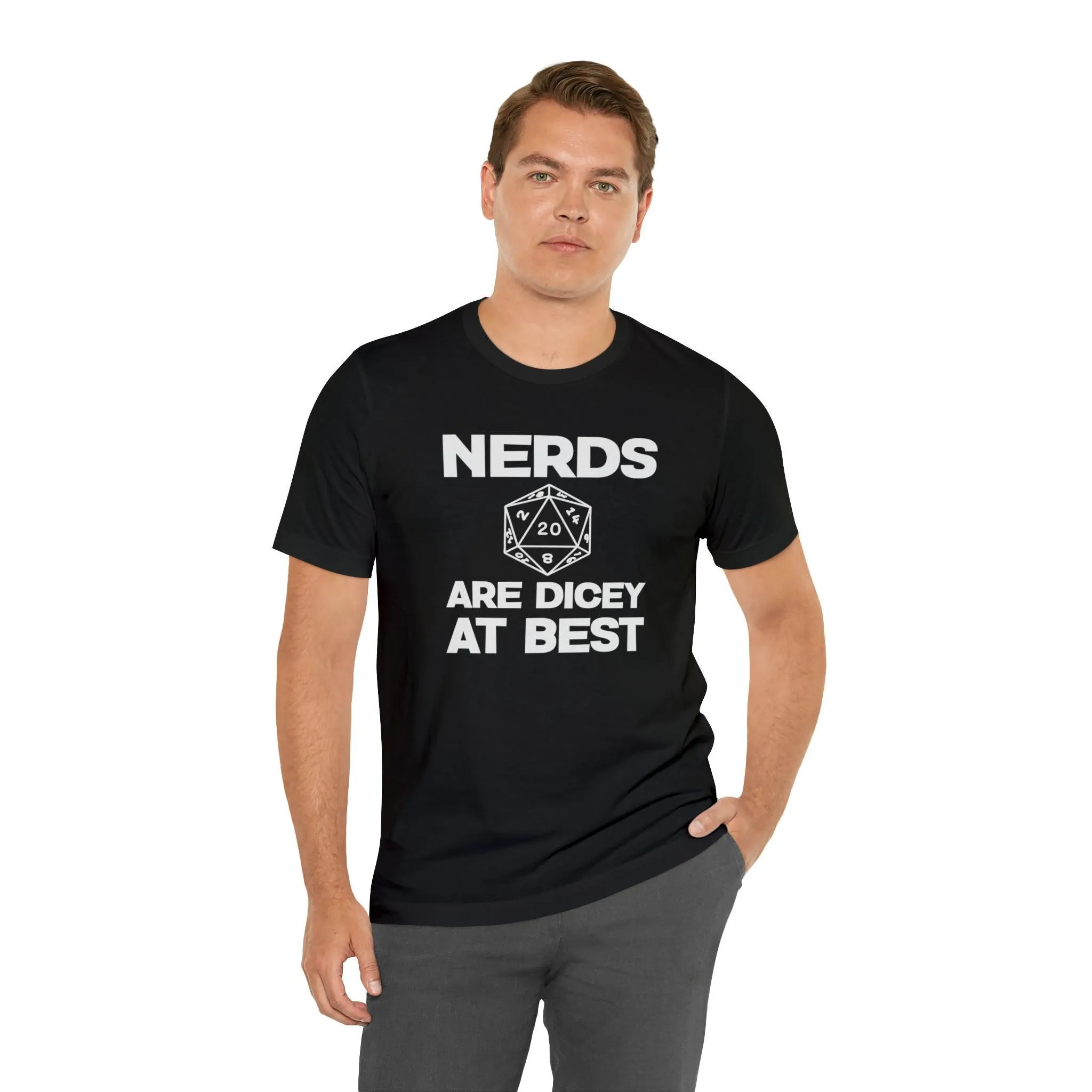 Nerds are Dicey at best | DM shirt | Dungeon Master gift | dnd tshirt | gaming shirt | dungeons and dragons Short Sleeve Tee dice shirt