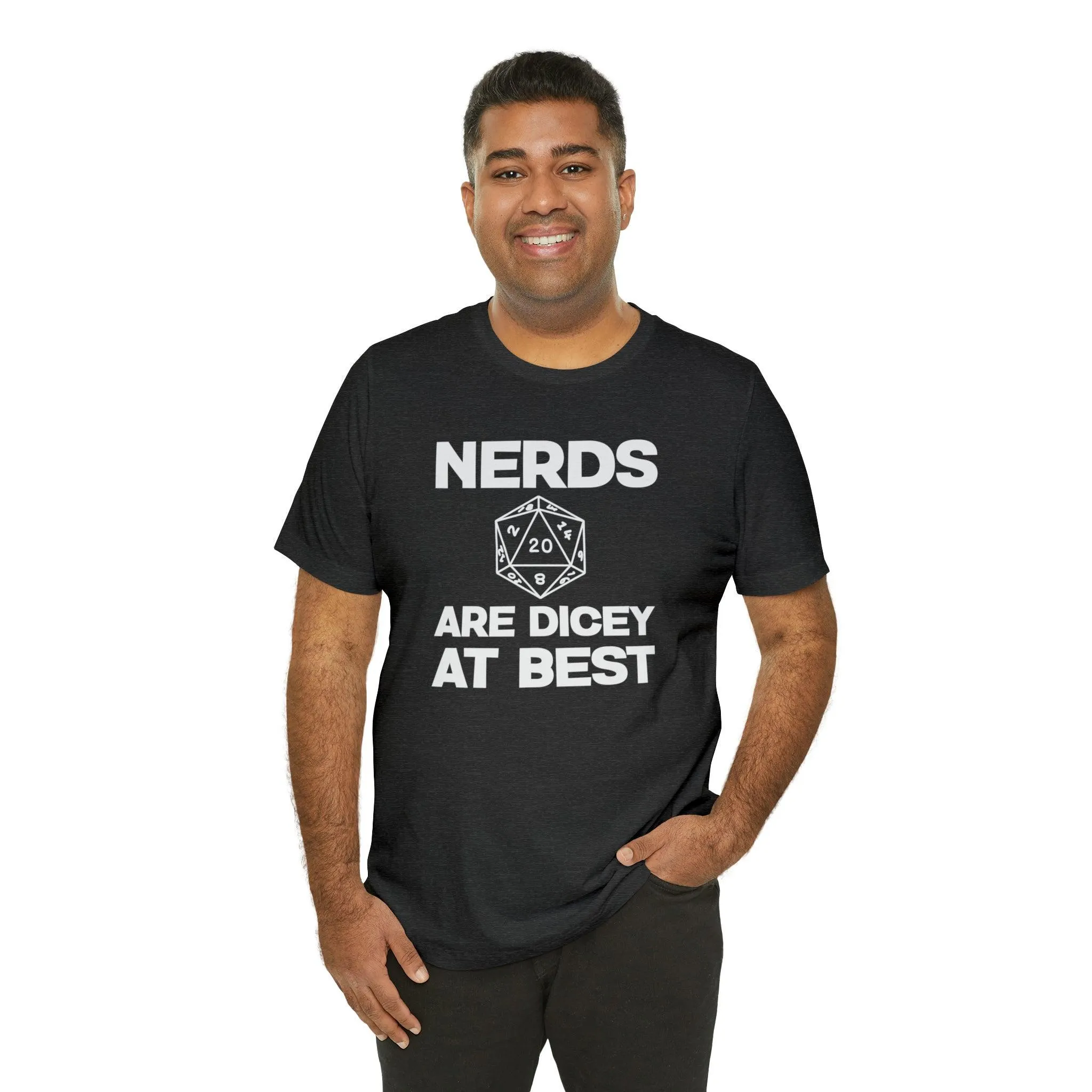 Nerds are Dicey at best | DM shirt | Dungeon Master gift | dnd tshirt | gaming shirt | dungeons and dragons Short Sleeve Tee dice shirt