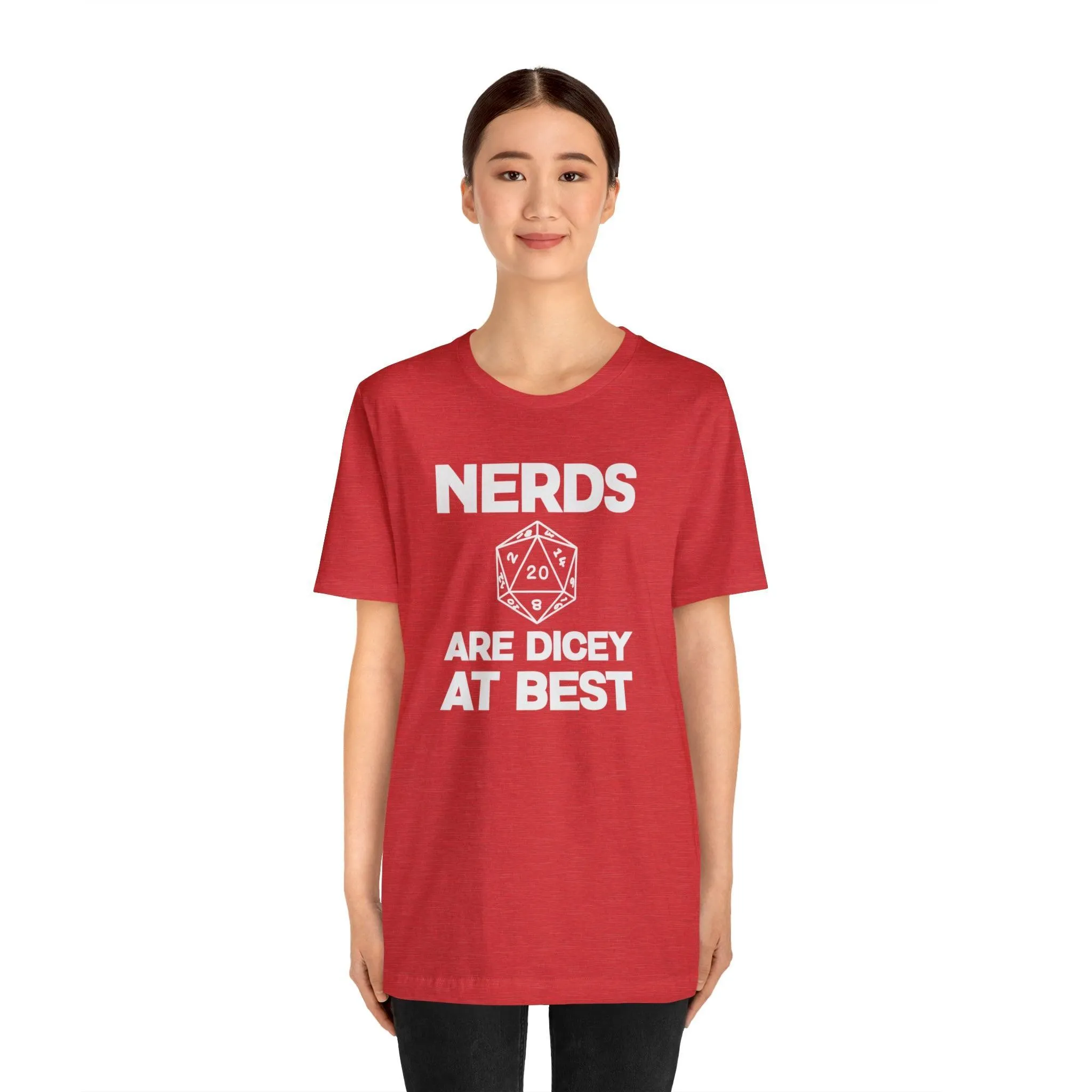 Nerds are Dicey at best | DM shirt | Dungeon Master gift | dnd tshirt | gaming shirt | dungeons and dragons Short Sleeve Tee dice shirt