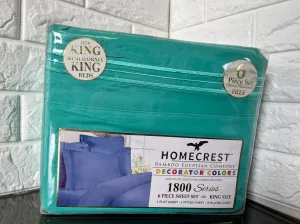New in package! Bamboo Luxury & Feel 1800 wrinkle free deep pocket 6 piece sheet set in Teal, King!! Fits mattresses up to 18"
