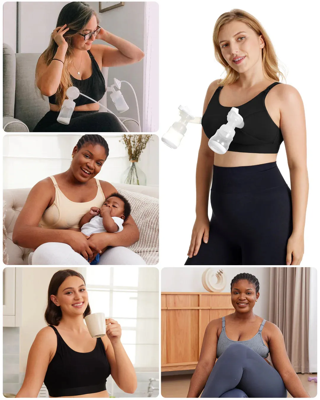 NEW Momcozy The Original: Our Basic Pumping Bra - Black, Sz XXL