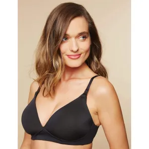 New Motherhood Maternity Womens Lightly Lined Wireless Nursing Bra Black, Sz 34DD, Retails $48 