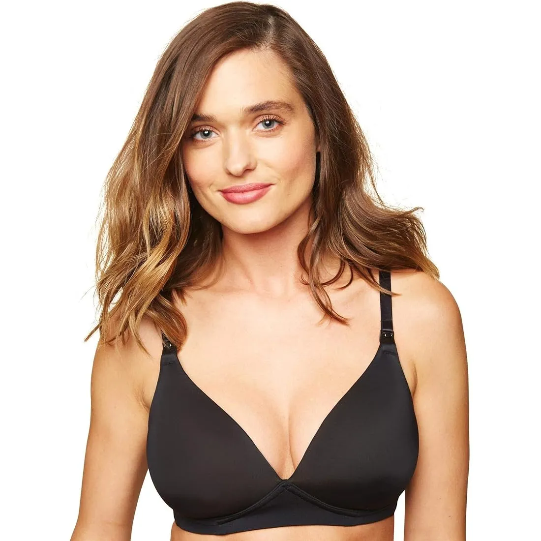 New Motherhood Maternity Womens Lightly Lined Wireless Nursing Bra Black, Sz 34DD, Retails $48 