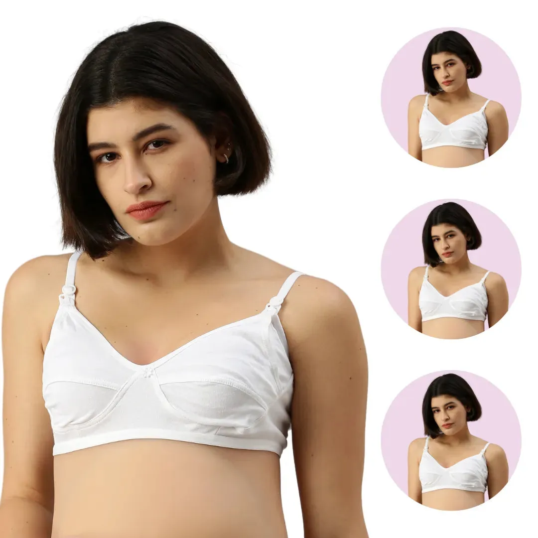 Nursing Bra | One-Hand Clip | Adjustable Shoulder | 3-Pack